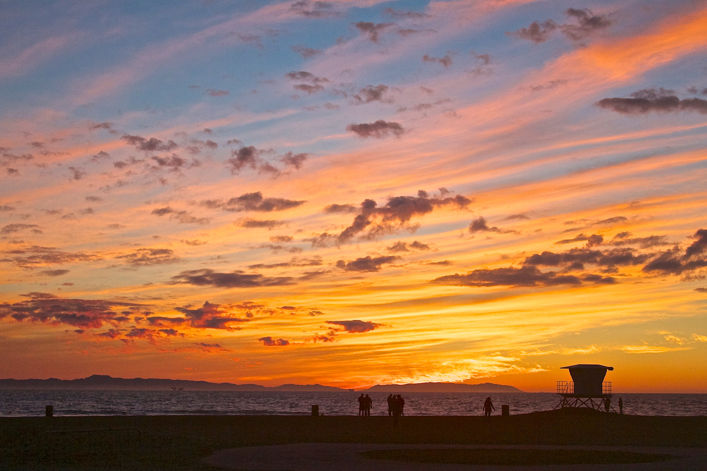Sunset on fire